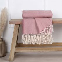 Anna Pure Wool Throw Soft Pink by Biggie Best